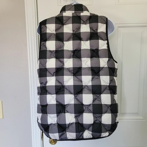 Woolrich Down Filled Black and White Buffalo Check Plaid Cozy Puffer Vest Sz M - Picture 6 of 11